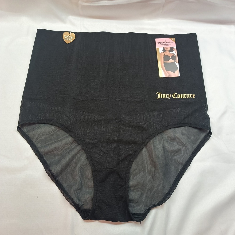 JUICY COUTURE JC7651 2PKA COMPRESSION WAIST MESH SHAPING BRIEF PANTIES 3X NWT